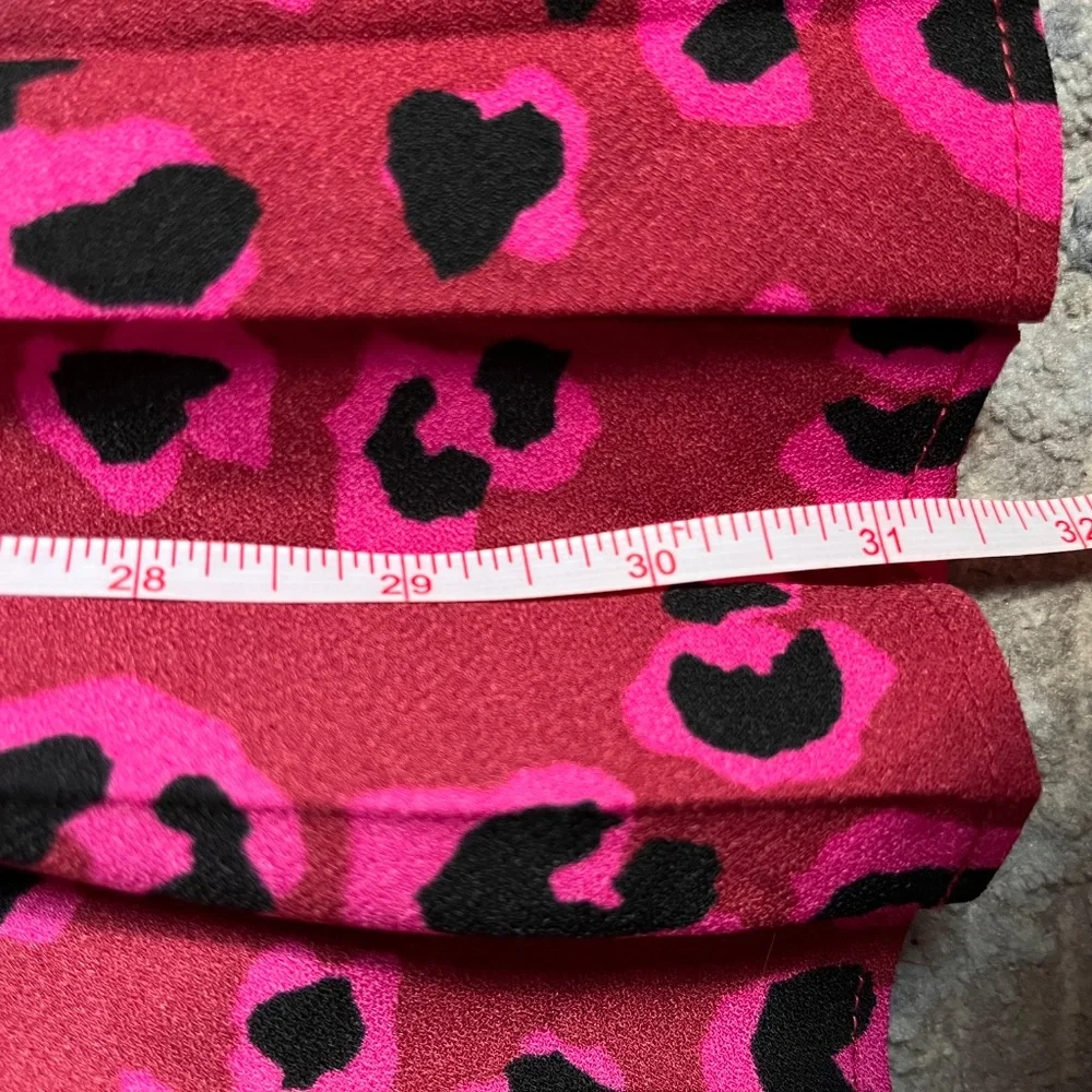 Pink Animal Print Pleated Skirt - Picture 4 of 5